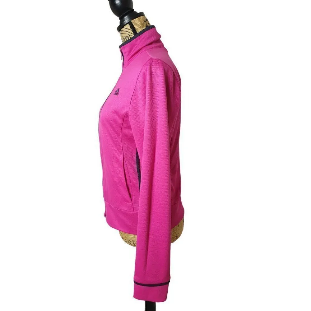 Adidas Women's Pink Jacket Stretch Textured Lightweight Jacket Small NWOT - Picture 4 of 7